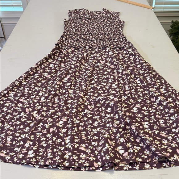 Madewell Brown and Cream Floral Midi Dress - Picture 11 of 11